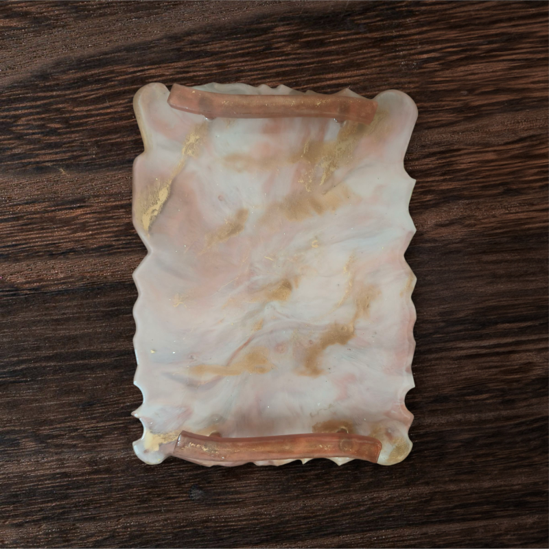 Blush Marble Resin serving Tray